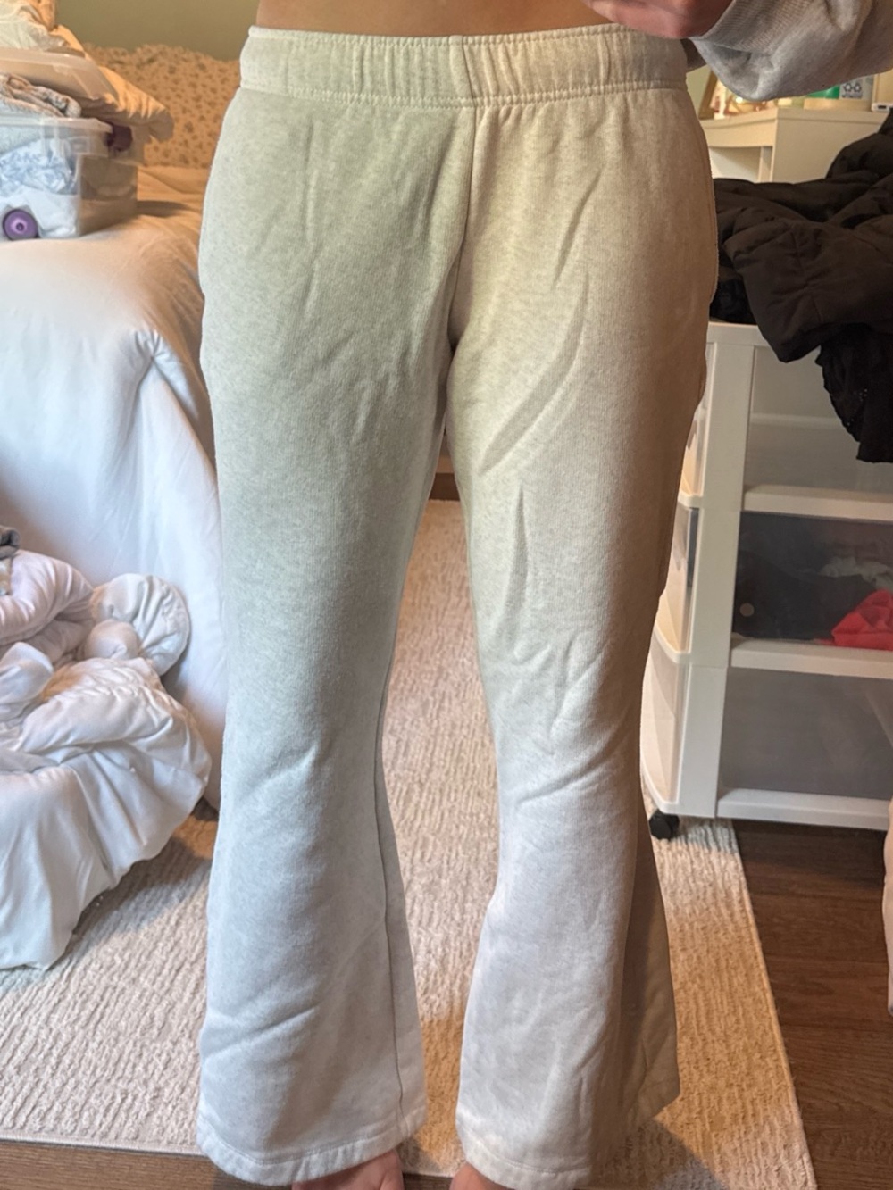 wild fable Light Beige Boot Cut Fleece Pants